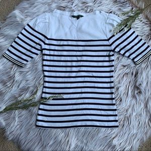 Ralph Lauren striped shirt with puff shoulders